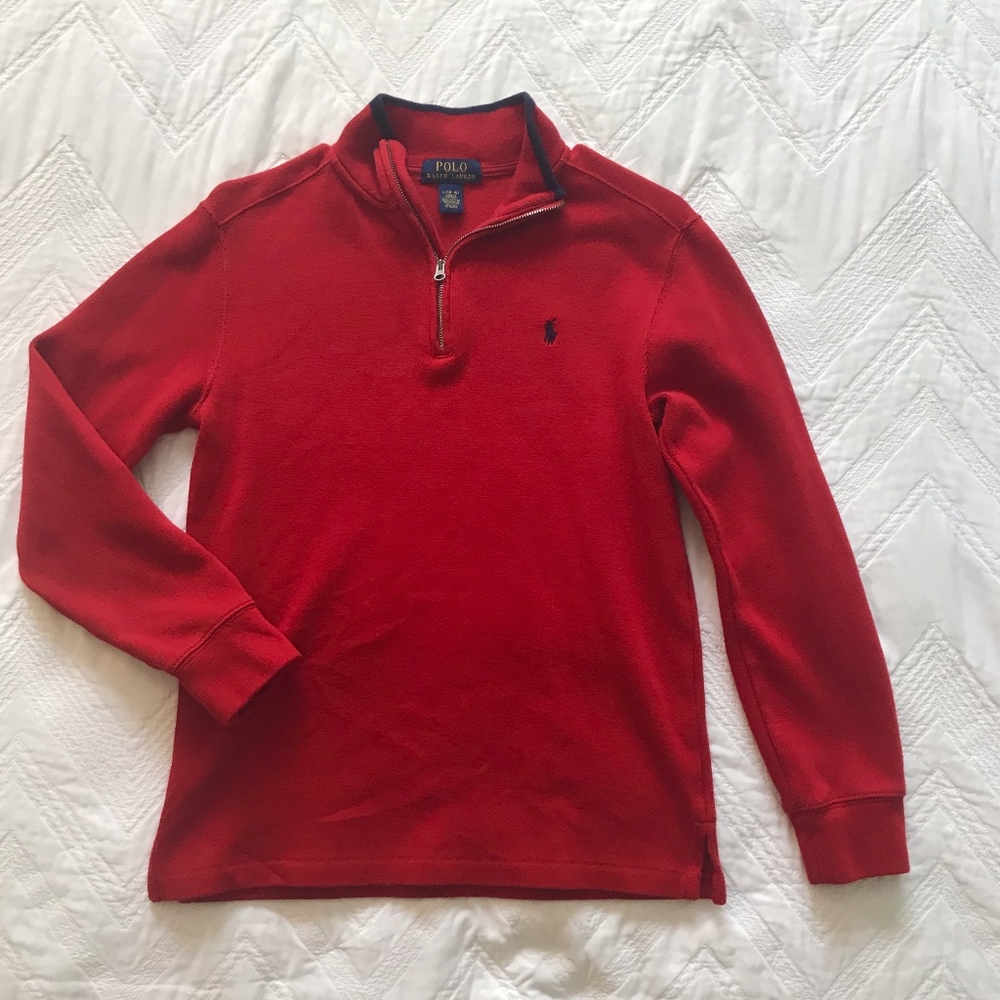🏇 Polo Ralph Lauren Red Half-Zip Pullover